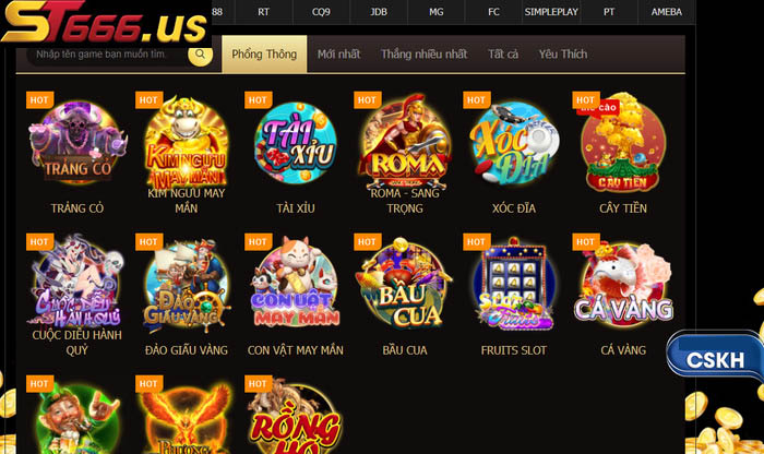 Các tựa game Slot quay ST666 nổi tiếng cho bạn lựa chọn