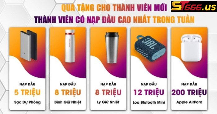 Tặng quà cho thành viên mới cực hấp dẫn tại ST666