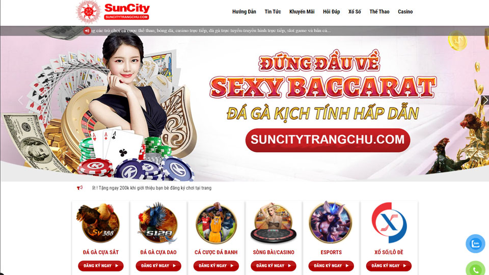 Khuyến mãi hấp dẫn tại Suncity