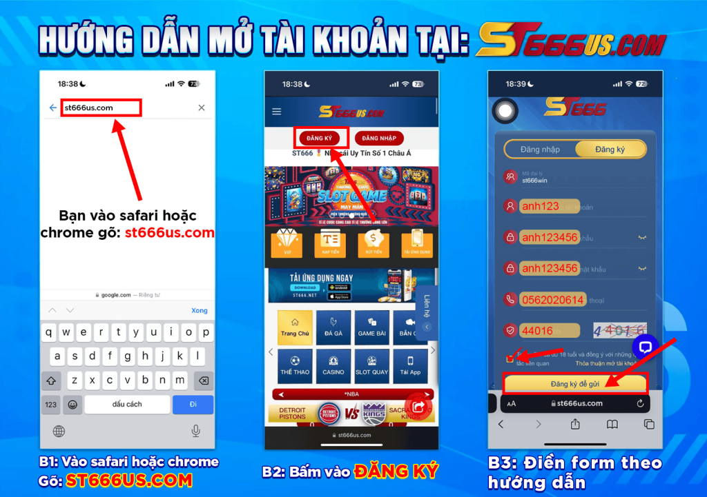Hướng dẫn đăng ký ST666