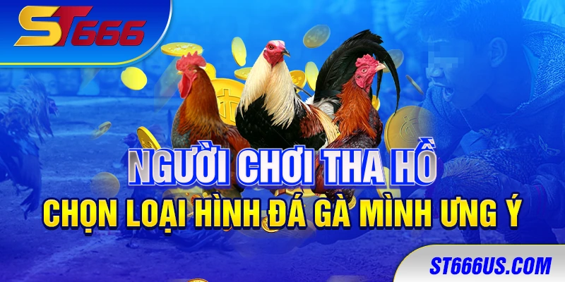 Người chơi tha hồ chọn loại hình đá gà mình ưng ý